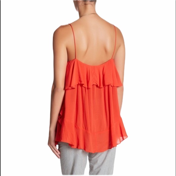 Free People Red Ruffle Cascade Sleeveless Top NWT Size XS - Picture 2 of 7